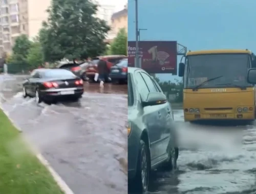 Киев превратился в Венецию из-за ливней: машины плывут по дорогам-рекам